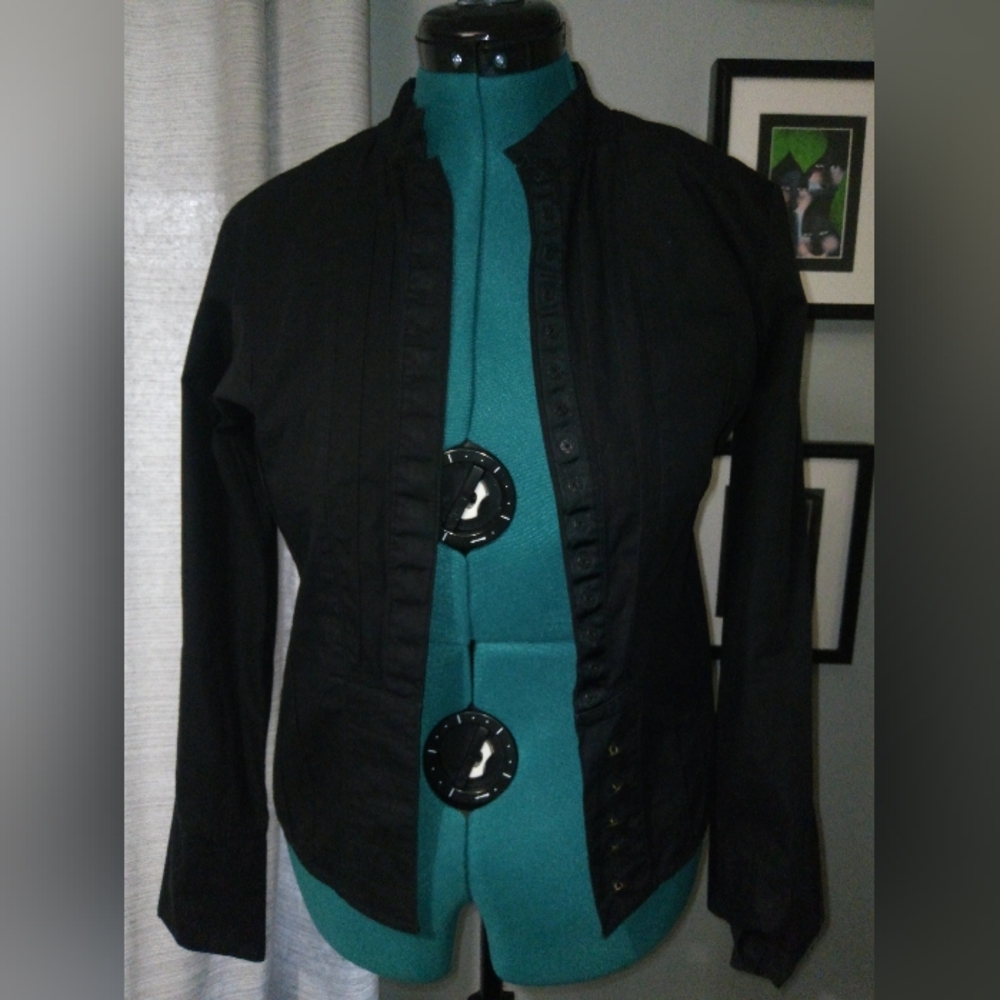 Vintage Buffalo David Bitton Long Sleeved Snap Button Shirt in Black Sz M